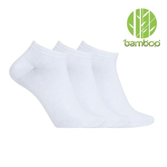 commshop 3x Bambusové členkové ponožky - Biele 39-42