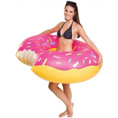 commshop Nafukovací kruh Donut - ružový (120cm)