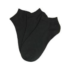commshop 3x Bavlnené členkové ponožky čierne veľkosť 39-42