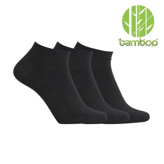 commshop 3x Bambusové členkové ponožky - Čierne 43-46