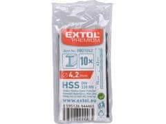 Extol Premium Vrtáky do kovu (8801042) 10ks, HSS, DIN338, Ø4,2mm