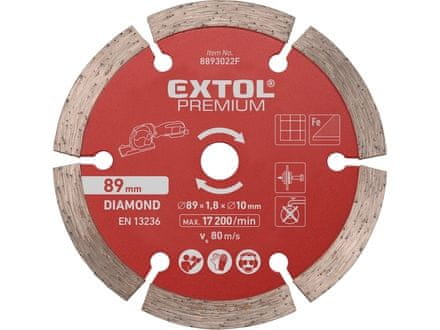 Extol Premium Kotúč diamantový rezný (8893022F) Ø89mm, pre 8893022