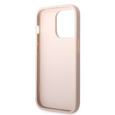 Guess Kryt na mobil 4G Metal Logo na Apple iPhone 14 Pro - růžový