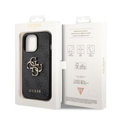 Guess Kryt na mobil 4G Metal Logo na Apple iPhone 14 Pro Max - šedý