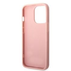 Guess Kryt na mobil Glitter Flakes Metal Logo na Apple iPhone 14 Pro - růžový
