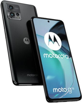 moderný mobilný dotykový telefón smartphone Motorola Moto G72 108Mpx 30W rýchlonabíjanie 5000mah batéria výdrž lte wifi Bluetooth 5.1 sim Dual SIM paměťová karta nfc 6,6palcový hd plus displej AMOLEd displej 108mpx fotoaparát google assistant ultraširokouhlý objektív širokouhlá kamera výkonný fotoaparát makro hĺbkový objektív duálne stereo reproduktory sluchadlový 3.5mm jack NFC LTE MediaTek Helio G99 HDR10