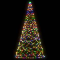 Vidaxl Vianočný stromček na stožiar 500 farebných LED 300 cm