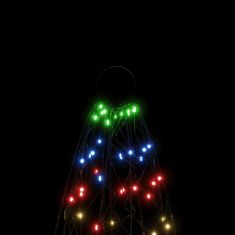 Vidaxl Vianočný stromček na tyč 200 farbených LED 200 cm