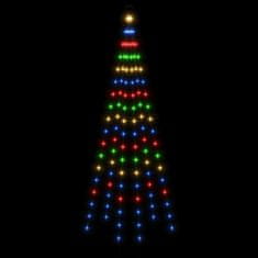 Vidaxl Vianočný stromček na tyč 108 farbených LED 180 cm