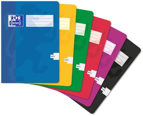 Oxford Školský zošit 445 - A4, štvorčekovaný, 40 listov, mix farieb
