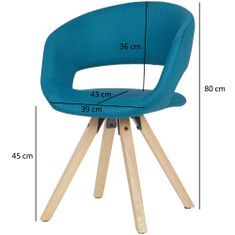Bruxxi Jedálenská stolička Larisa, textil, modrá