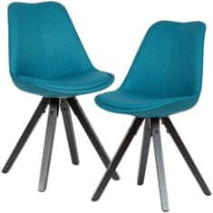Bruxxi Jedálenská stolička Kelly (SET 2 ks), textil, modrá