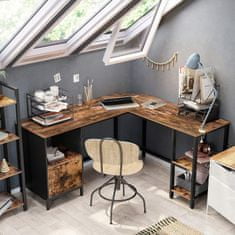 Artenat Rohový pracovný stôl Joan, 137 cm, hnedá / čierna