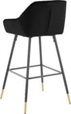 Danish Style Barová stolička Bradley, zamat, čierna