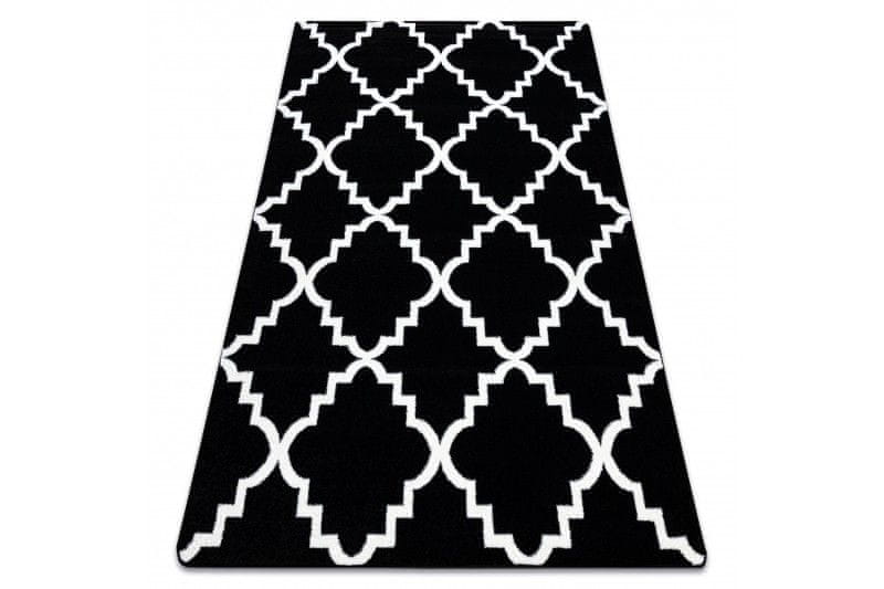 Dywany Lusczów Kusový koberec SKETCH LUKE čierny / biely trellis, velikost 200x290