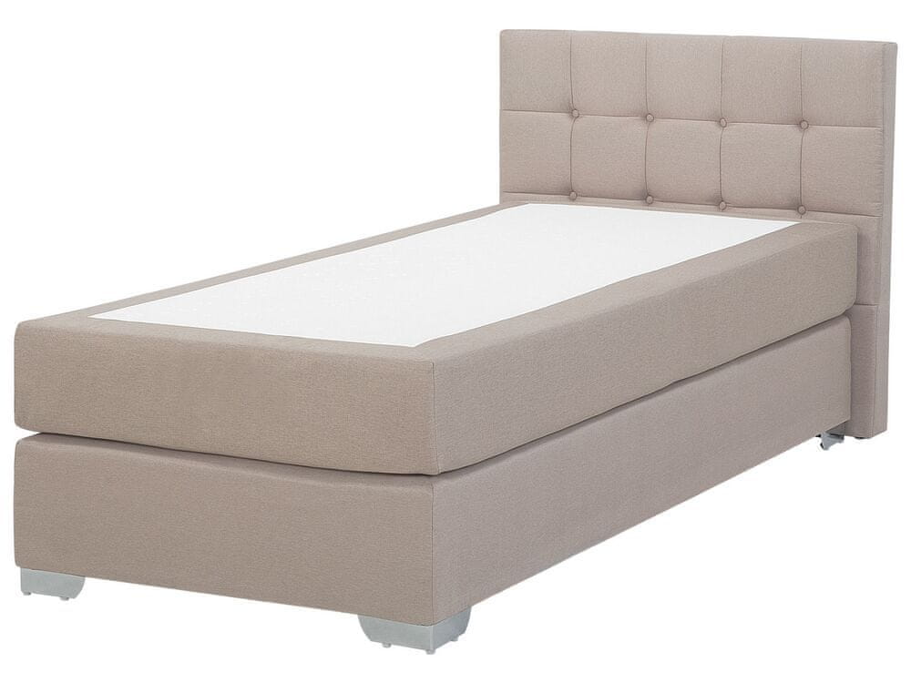 Beliani Kontinentálna čalúnená posteľ 90 x 200 cm béžová ADMIRAL