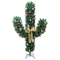 Vidaxl Vianočný kaktus s podstavcom a LED zelený 180 cm PVC