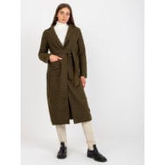 Och Bella Dámsky kabát s opaskom na zaväzovanie Merve OCH BELLA khaki TW-PL-BI-5220.63_391108 Univerzálne