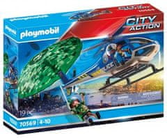 Playmobil Policajný vrtuľník: Prenasledovanie padáku 70569