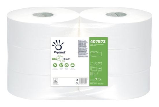 Papernet BioTech toaletný papier Maxi Jumbo 270 mm, 2 vrstvy, celulóza, návin 247 m - 6 ks