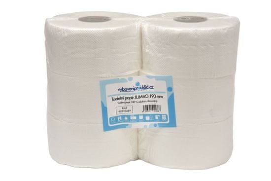 vybaveniprouklid.cz Jumbo toaletný papier 190 mm, 2 vrstvy, 75% recykel, návin 100 m - 12 ks
