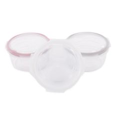 Sklenené misky s viečkami B-Glass Bowls 280ml White/Grey/Pink