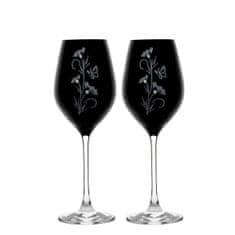 Celebration Kalich na víno BlackFlower 360ml S. Crystals (2KS)