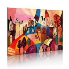 Artgeist Ručne maľovaný obraz - Dedina vo farbách jesene 90x60