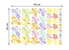 Dimex - Dekoračné nálepky na stenu Farebbné kvety - 50 x 70 cm