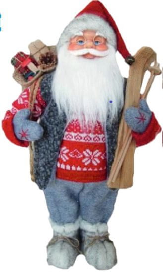 MAGIC HOME Santa stojaci, s lyžami, 46 cm