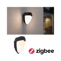 Paulmann VÝPREDAJ VZORKY PAULMANN LED vonkajšie nástenné svietidlo Smart Home Zigbee Ikosea neláka hmyz IP44 50x203mm CCT 4,4 W 230V antracit umelá hmota 94516X