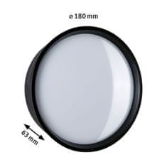 Paulmann PAULMANN LED vonkajšie nástenné svietidlo Platomo IP44 kruhové 180mm 3000K 14,5W 230V čierna umelá hmota 94696