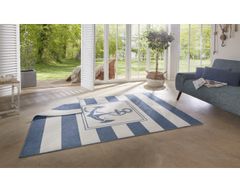 NORTHRUGS Kusový koberec Twin Supreme 104143 Blue / Cream – na von aj na doma 80x150