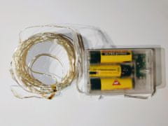 commshop Vianočné mikro reťaz na batérie, rôznofarebná, 5m, 50 LED