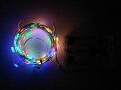 AUR Vianočné mikro reťaz na batérie, rôznofarebná, 2m, 20 LED