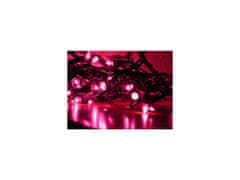 commshop Vnútorná LED vianočná reťaz - ružová, 14m, 140 LED