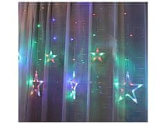 commshop Vnútorný LED vianočný záves - Hviezdy , 3m, 138 LED Farba: Teplá biela