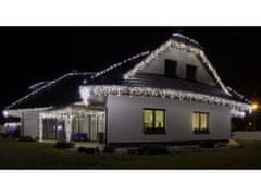commshop Vonkajší LED vianočný záves - teplá biela, počet LED: 60m+5m, 2500 LED, 8 programov, s diaľkovým ovládačom, bez časovača a funkcie pamäte