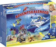 Playmobil Vianočný adventný kalendár 70776 "Zábava vo vode, Zábavná policajná potápačská misia