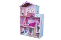 Lamps Drevený domček pre bábiky 107 cm s posuvným výťahom a nábytkom
