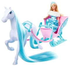 SIMBA Bábika Steffi s koňom Snow Dream