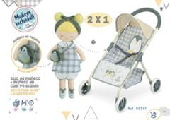 DeCuevas 90547 Športový kočík pre bábiky a plyšová bábika PIPO 2022 - 55 cm