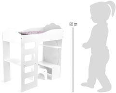 Small foot Vysoká postieľka pre bábiku so stolom biela