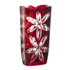Caesar Crystal Krištáľová váza Linda, farba rubínová, výška 255 mm