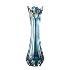 Caesar Crystal Krištáľová váza Lotos, farba azúrová, výška 255 mm