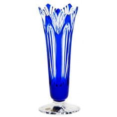 Caesar Crystal Krištáľová váza Lotos, farba modrá, výška 175 mm
