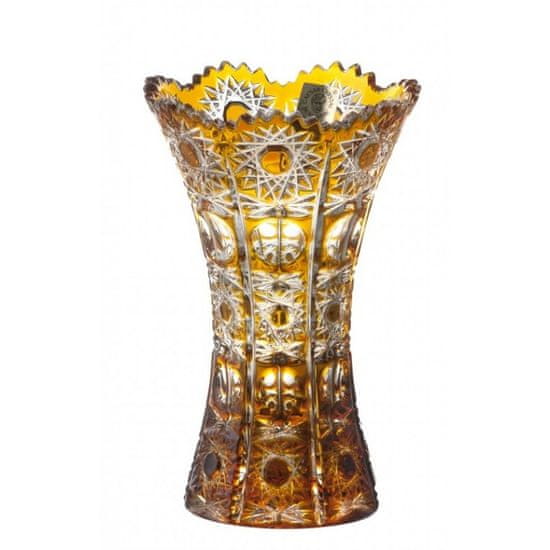 Caesar Crystal Krištáľová váza Petra, farba jantárová, výška 155 mm