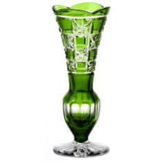 Caesar Crystal Krištáľová váza Lada, farba zelená, výška 180 mm