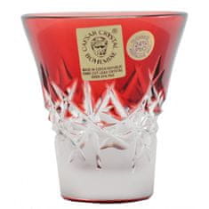Caesar Crystal Krištáľový pohárik Hoarfrost, farba rubínová, objem 45 ml