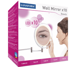 Lanaform Kozmetické zrkadlo na stenu s LED osvetlením - Wall Mirror X10